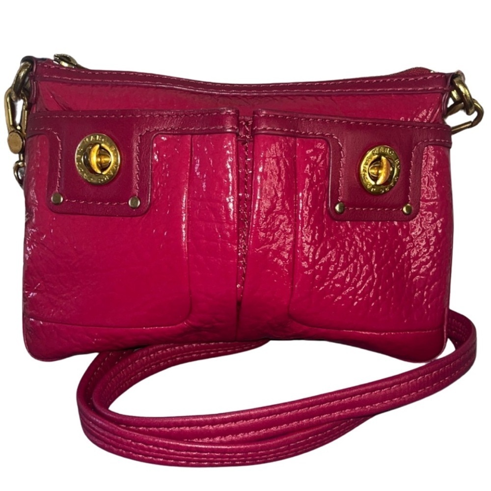Marc By Marc Jacobs Pink Patent Leather Crossbody Purse, Goldtone Hardware